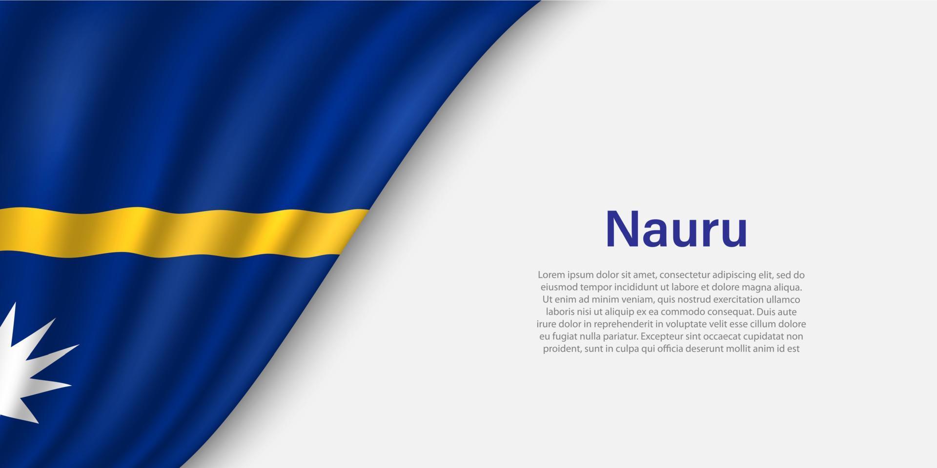 ola bandera de nauru en blanco antecedentes. vector