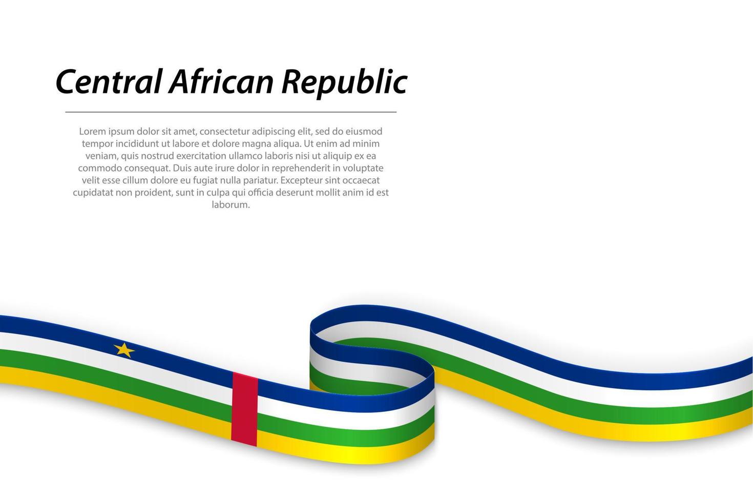 cinta ondeante o pancarta con la bandera de la república centroafricana vector