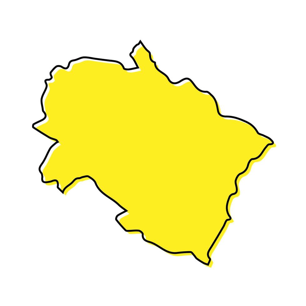 Simple outline map of Uttarakhand is a state of India. vector