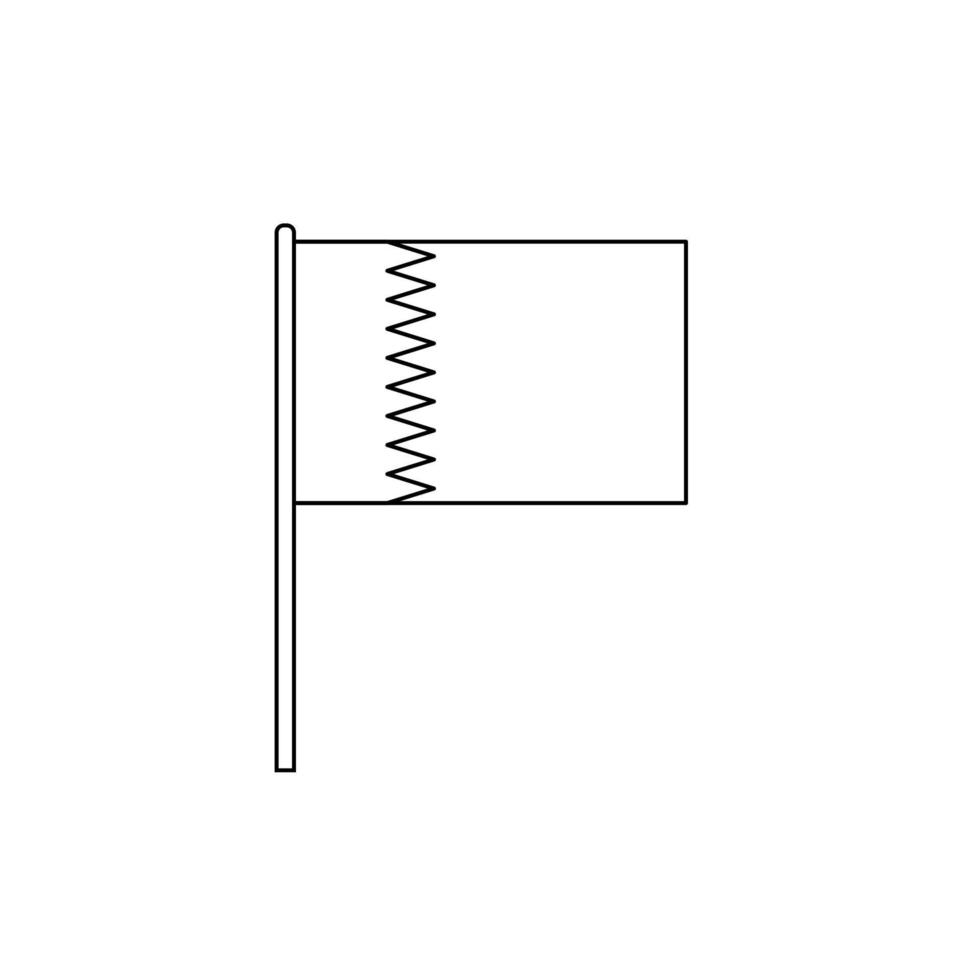 Black outline flag on of Qatar. Thin line icon vector