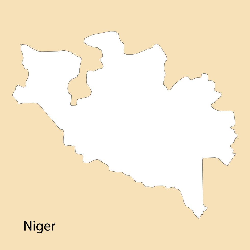 alto calidad mapa de Níger es un región de Nigeria vector