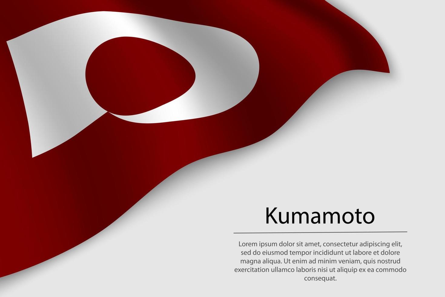 Wave flag of Kumamoto is a region of Japan vector