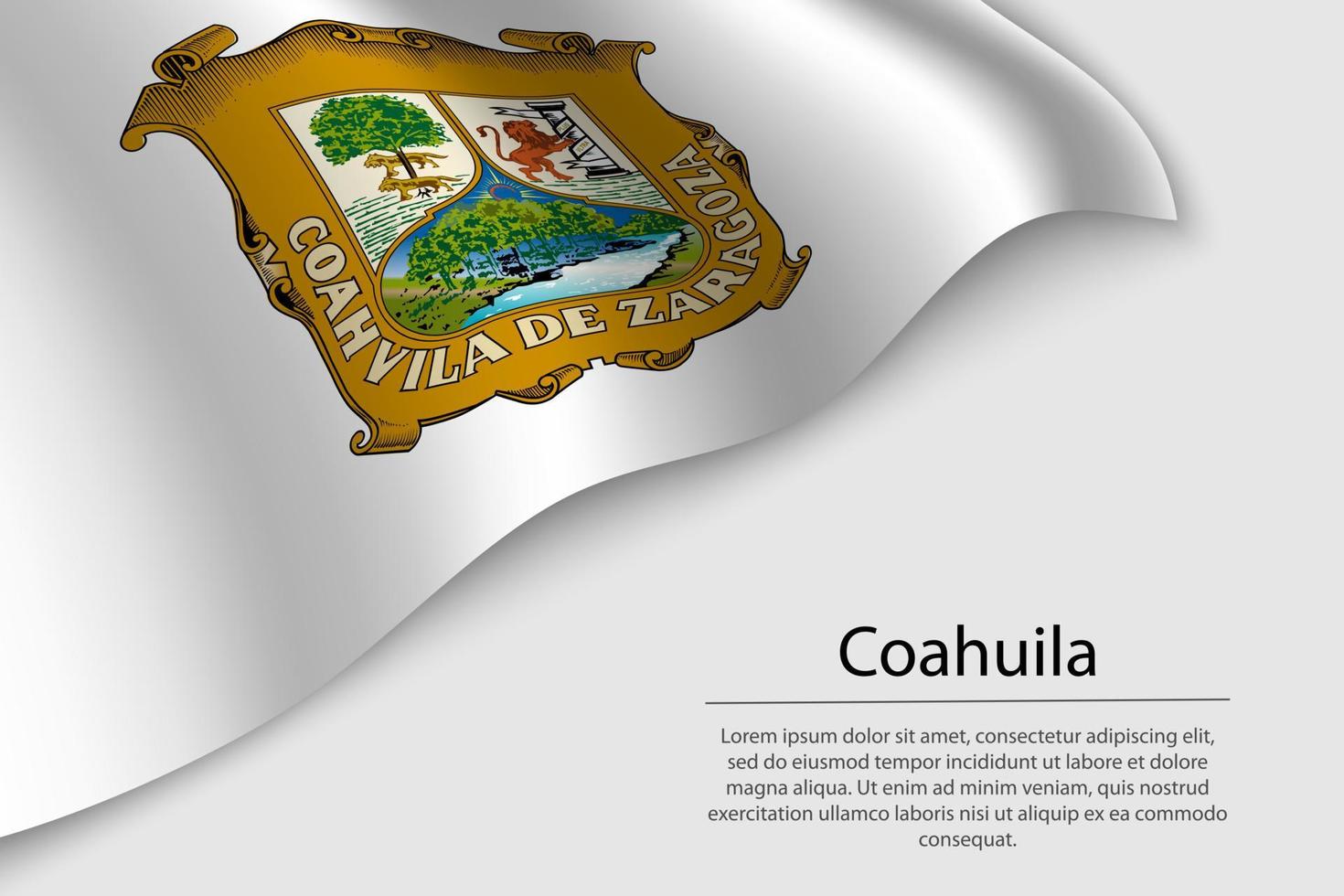 Wave flag of Coahuila is a region of Mexico vector
