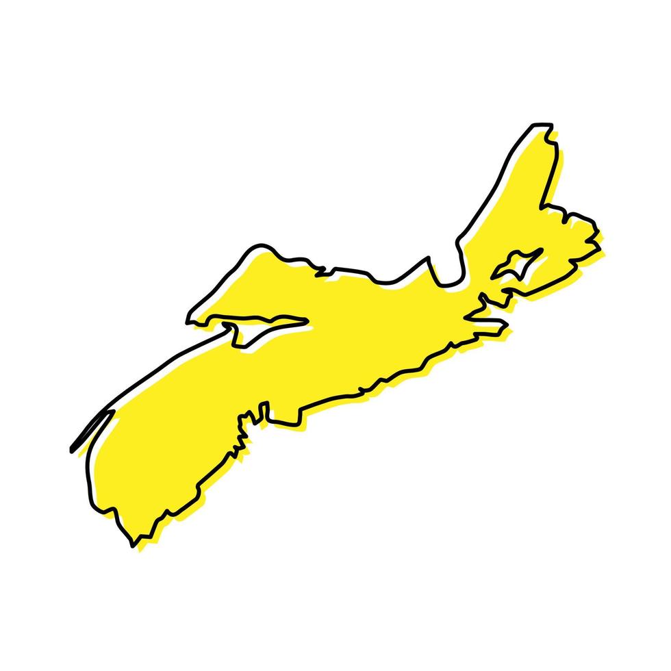 sencillo contorno mapa de estrella nueva escocia es un provincia de Canadá. vector