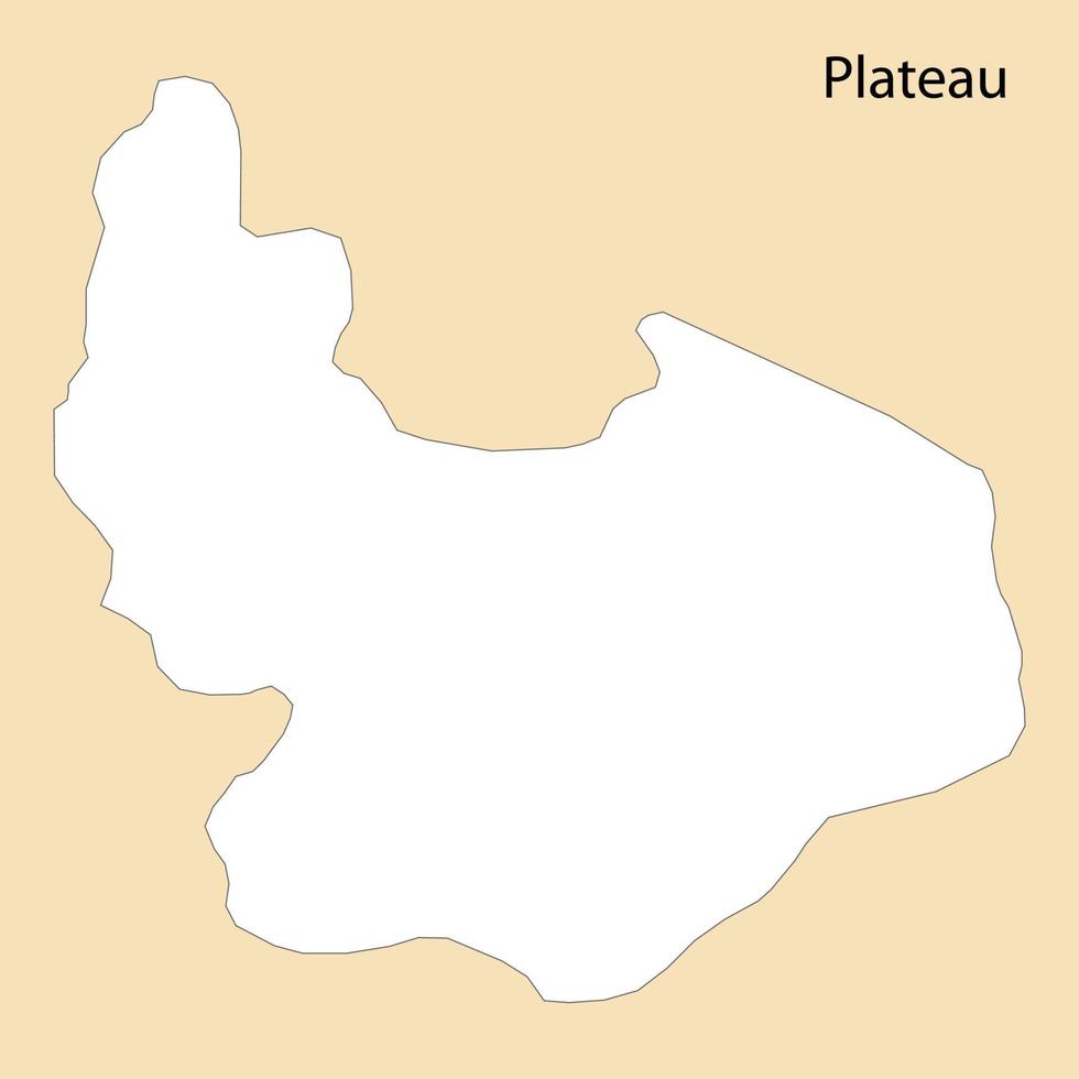 High Quality map of Plateau is a region of Nigeria vector