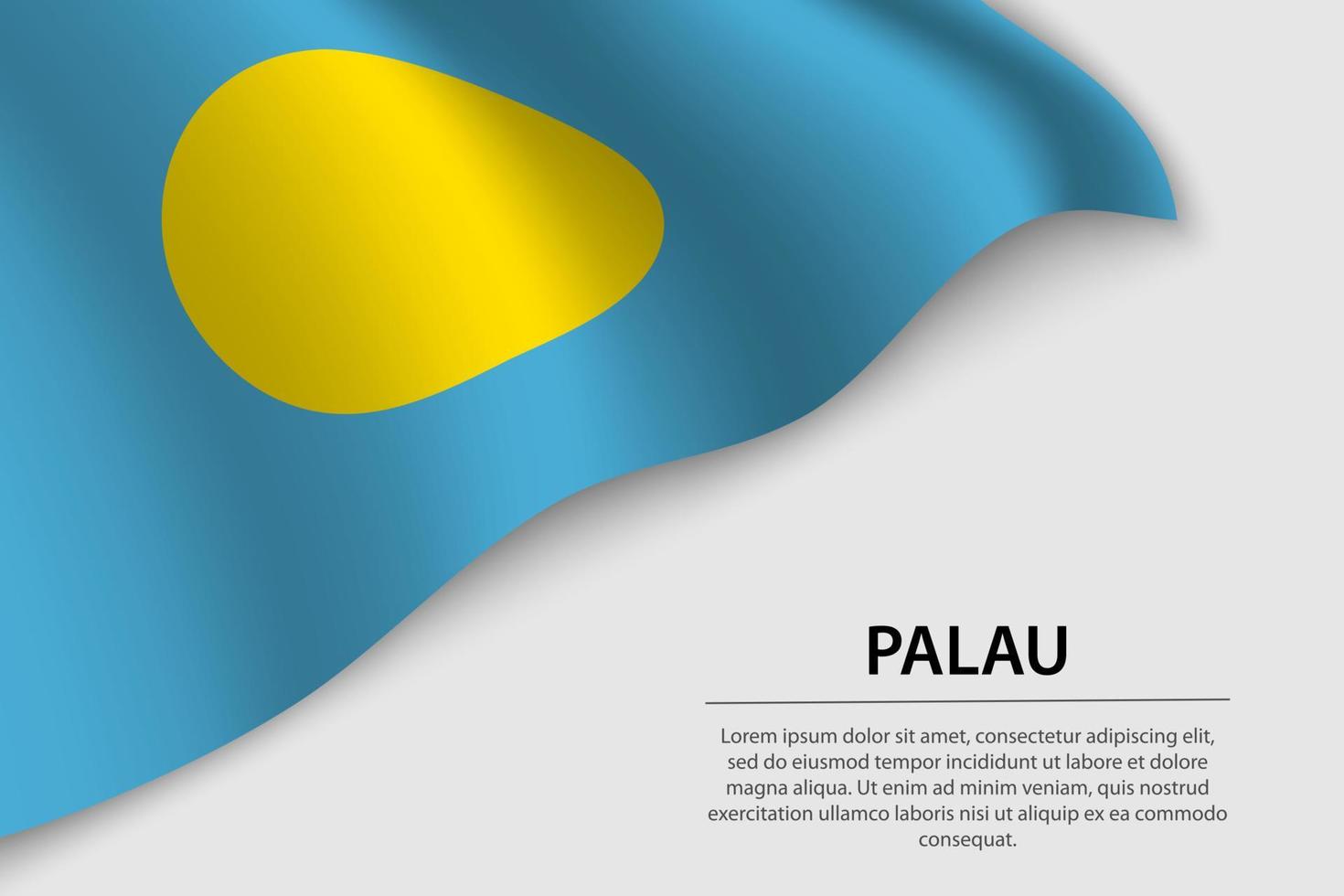 Wave flag of Palau on white background. Banner or ribbon vector