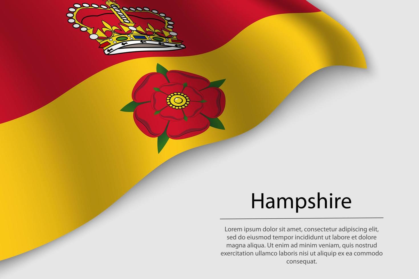 Wave flag of Hampshire is a county of England. Banner or ribbon vector
