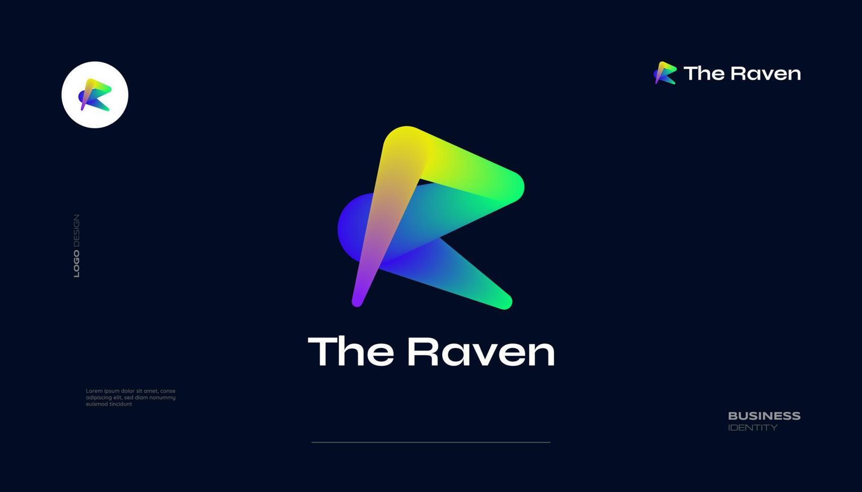 Creative and Vibrant Letter R Logo Design with Colorful Gradient Concept. R Logo with Blend Style vector
