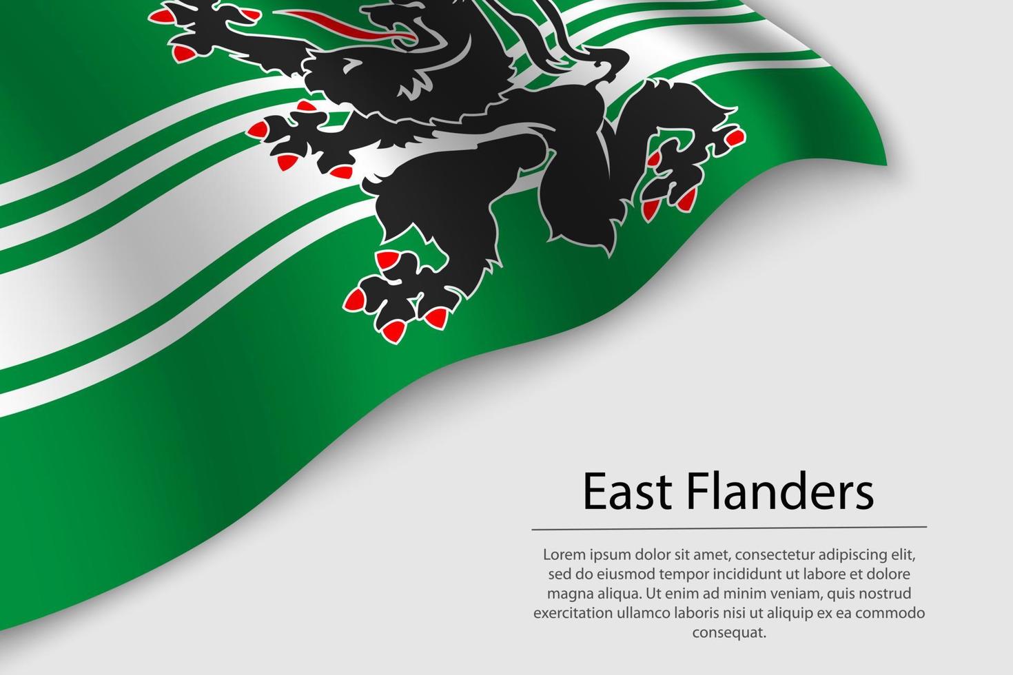 Wave flag of East Flanders is a region of Belgium vector