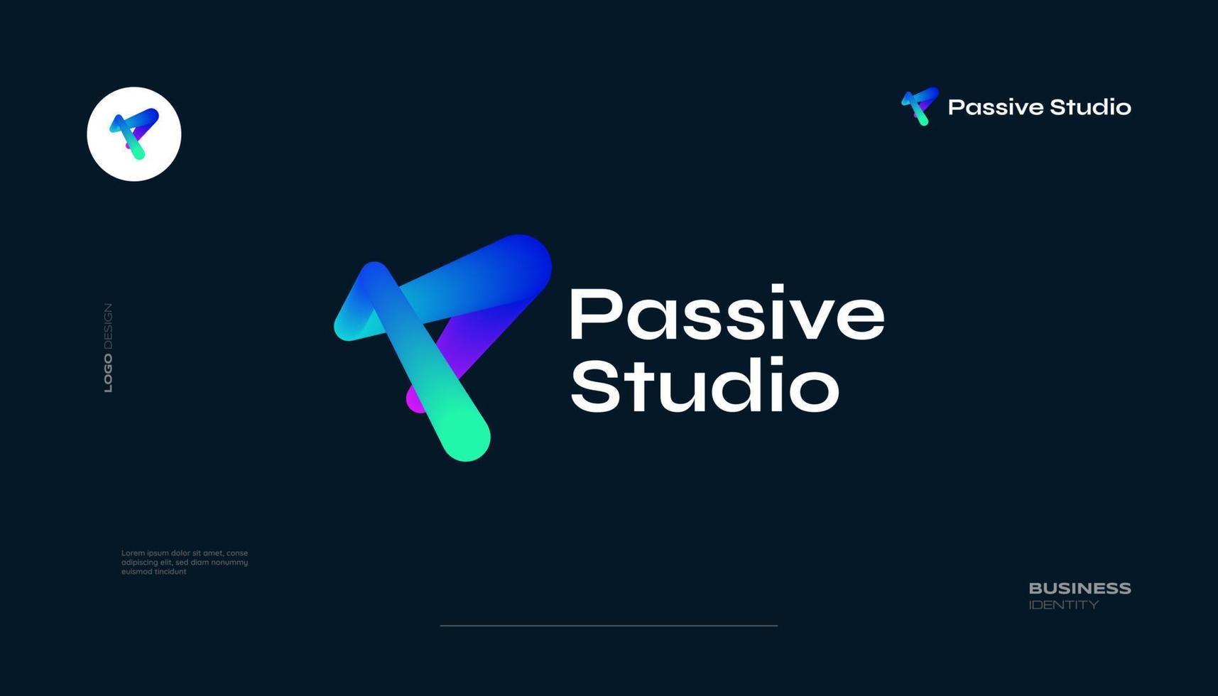 Creative and Vibrant Letter P Logo Design with Colorful Gradient Concept. P Logo with Blend Style vector