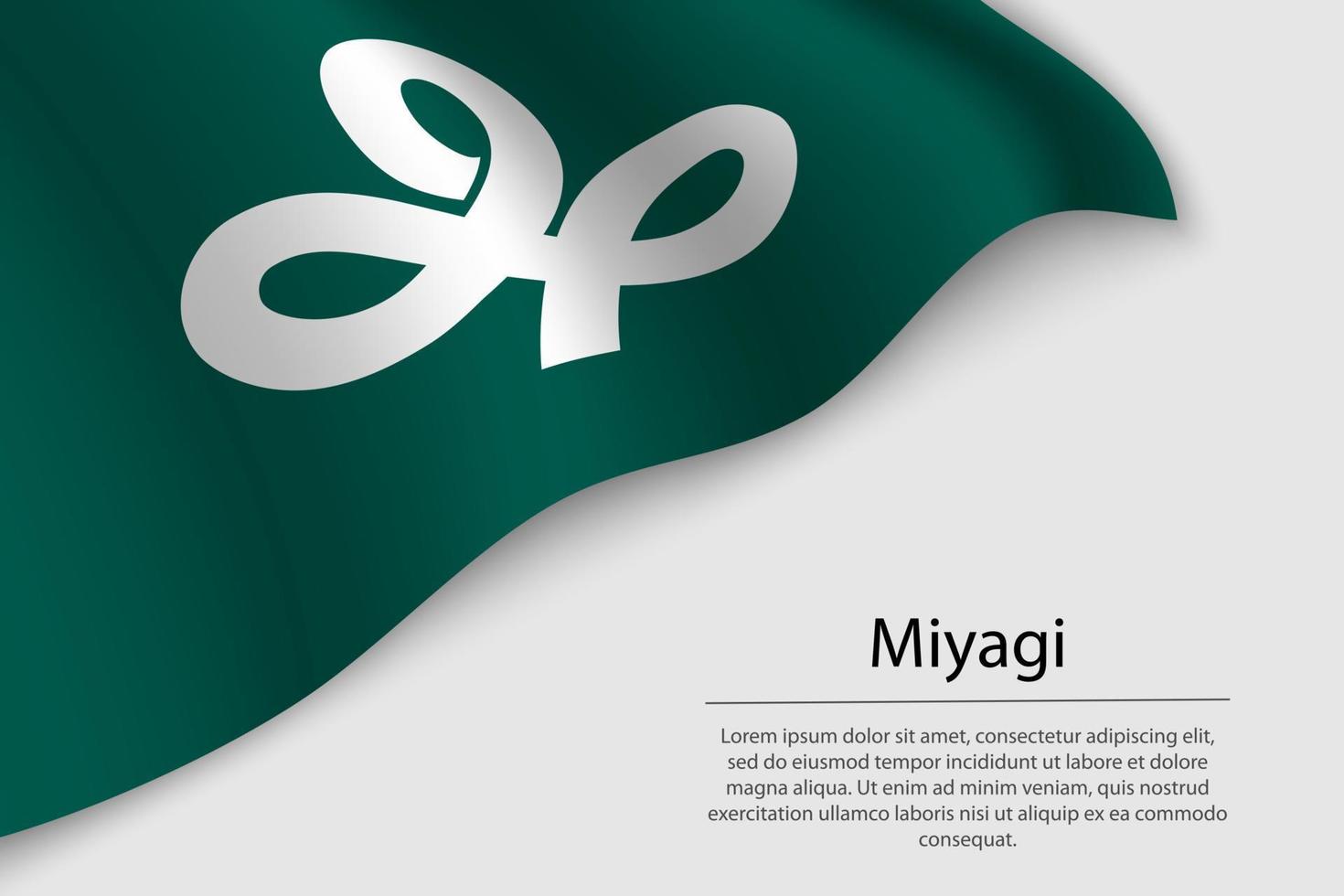 Wave flag ofMiyagi is a region of Japan vector