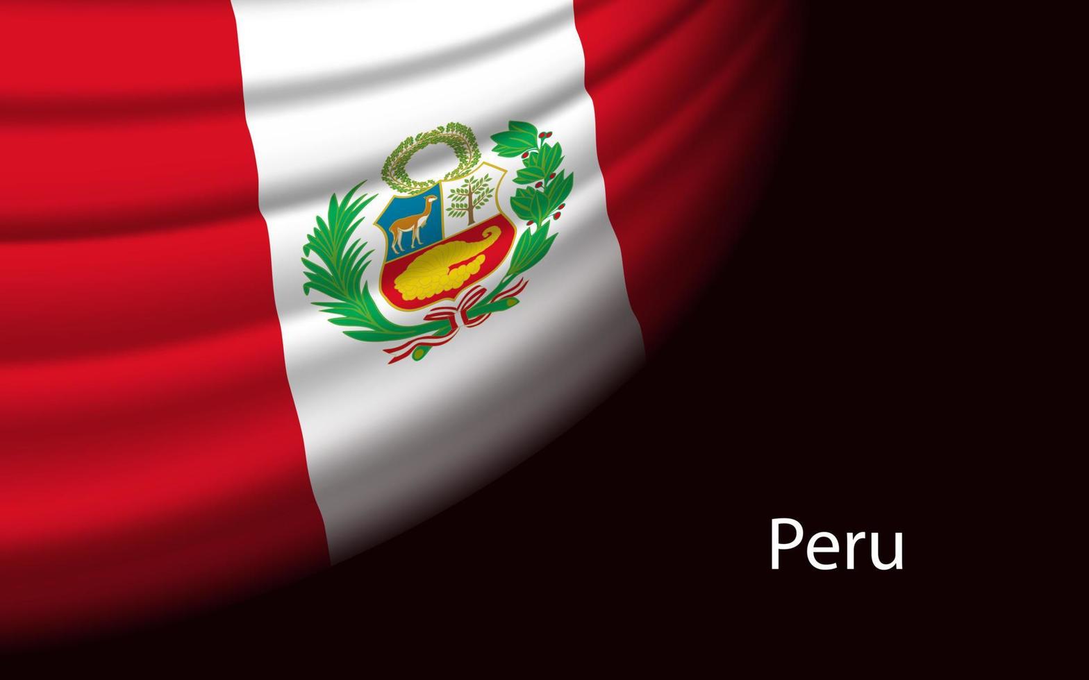 ola bandera de Perú en oscuro antecedentes. vector