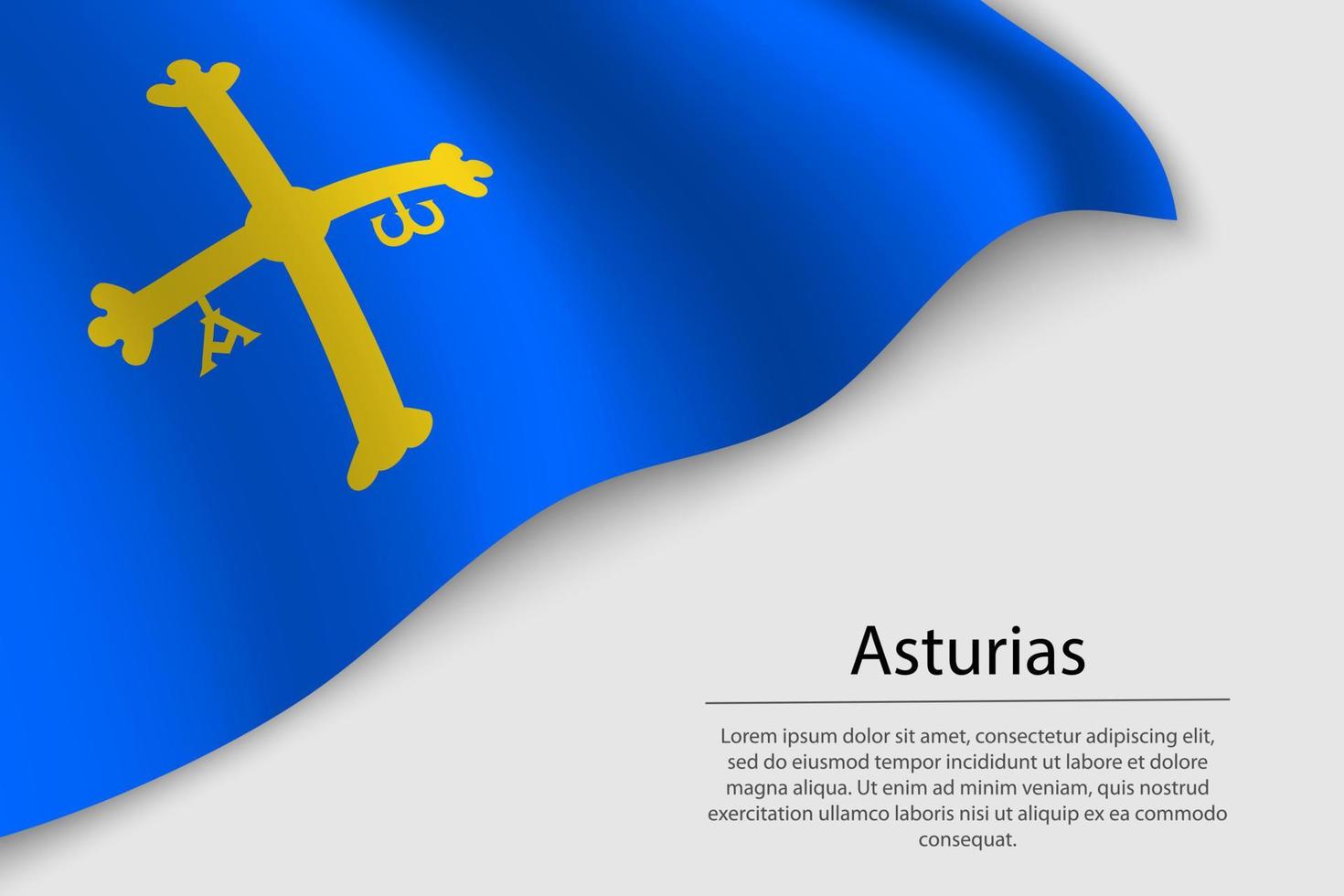 ola bandera de Asturias es un región de España. bandera o cinta vector