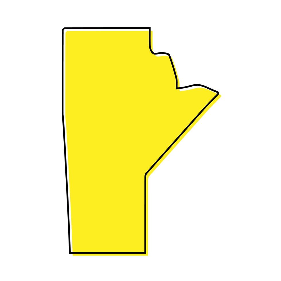 sencillo contorno mapa de manitoba es un provincia de Canadá. vector