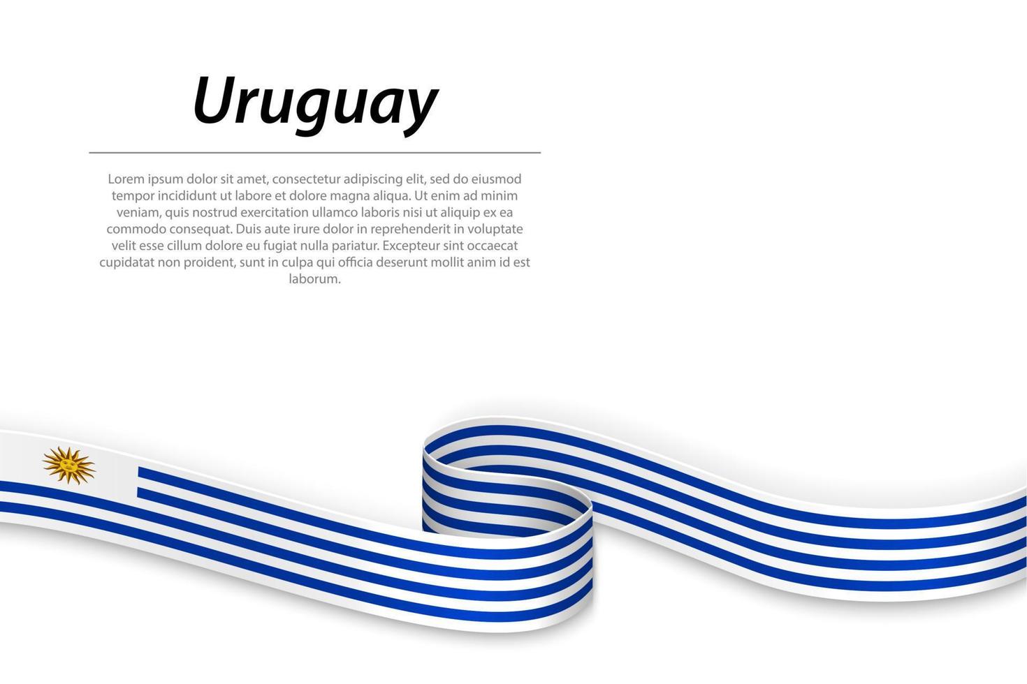 cinta ondeante o pancarta con bandera de uruguay vector