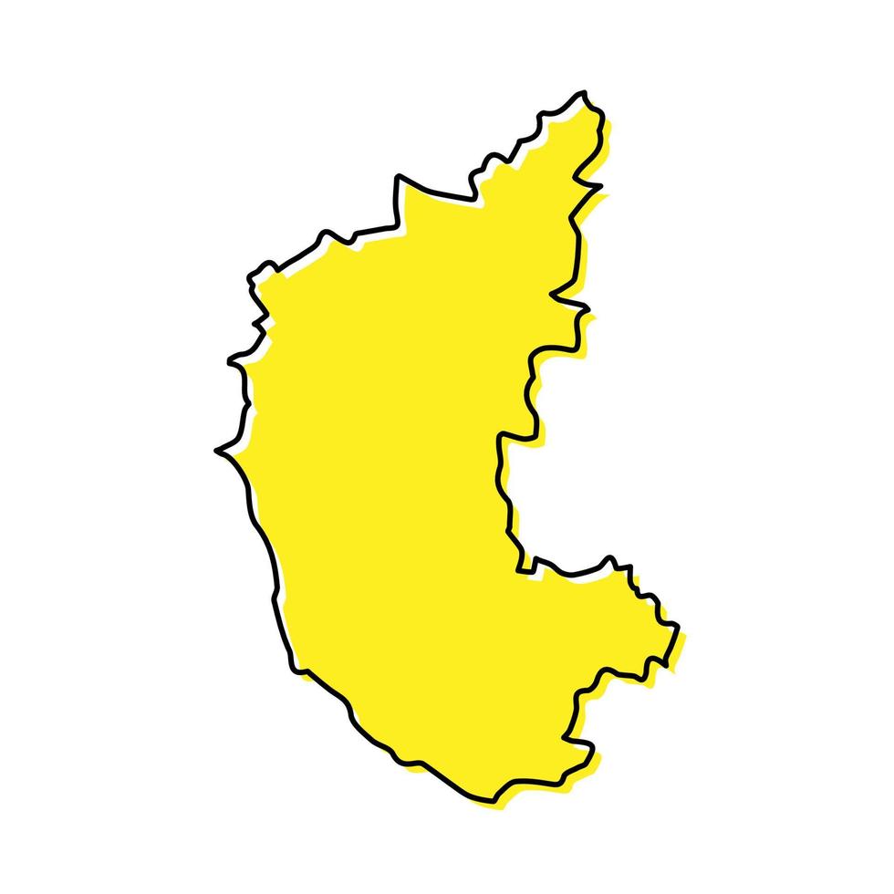 Simple outline map of Karnataka is a state of India. vector