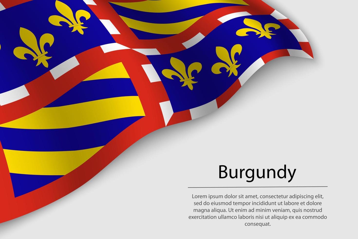 ola bandera de borgoña es un región de Francia. bandera o cinta vector
