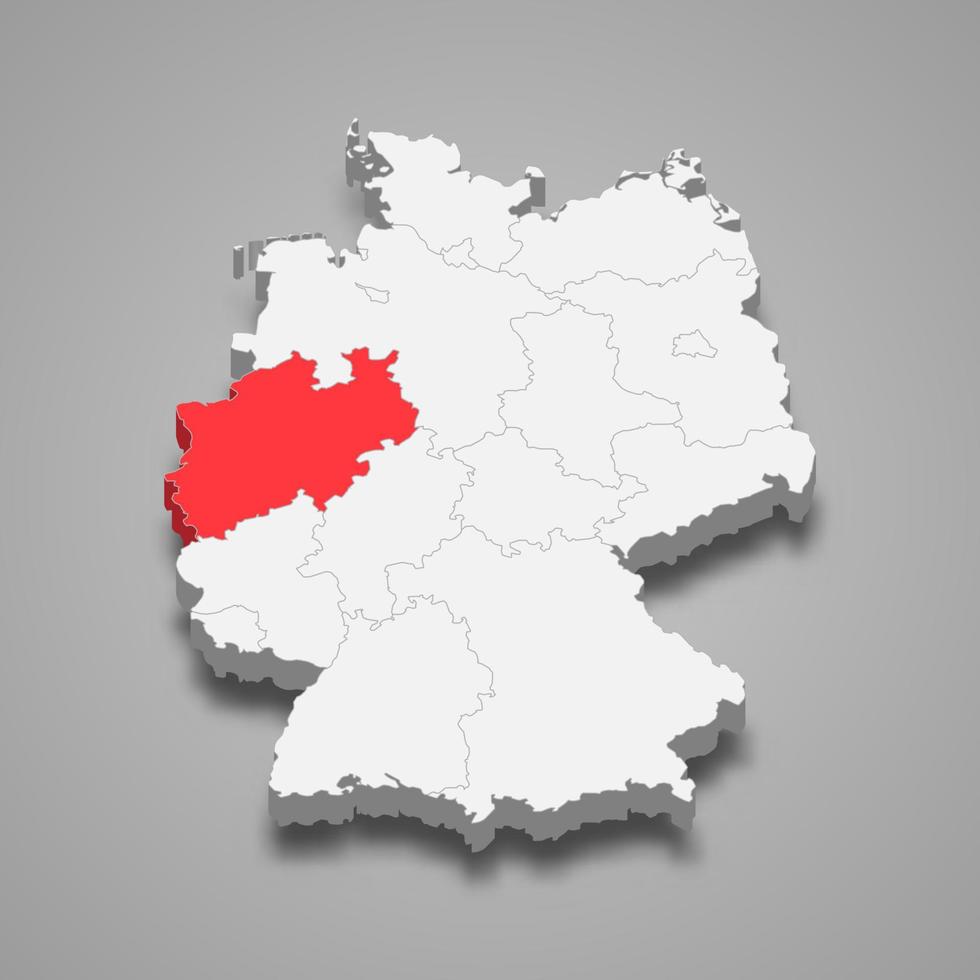 estado ubicación dentro Alemania 3d mapa modelo para tu diseño vector