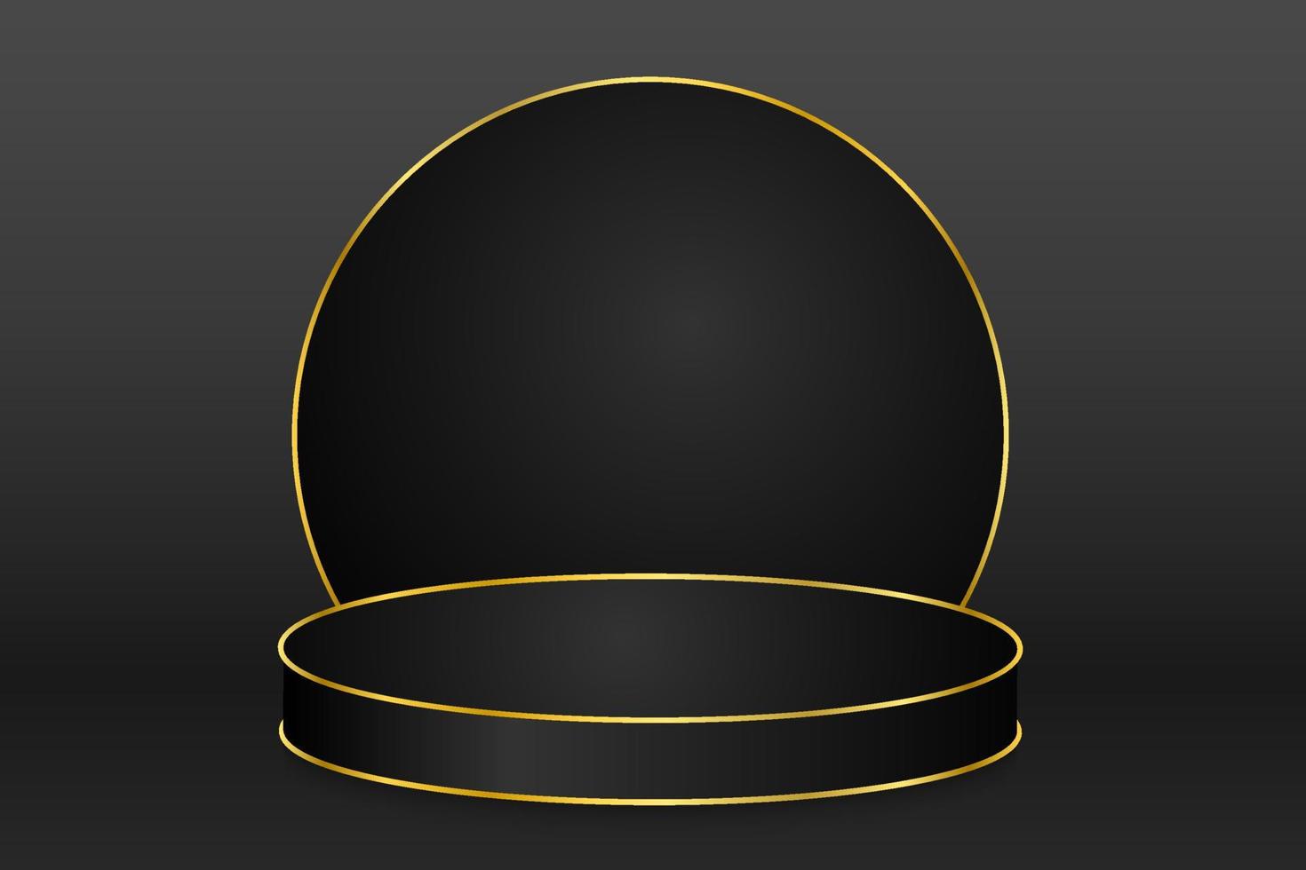 Modern clean black and gold podium background design vector template