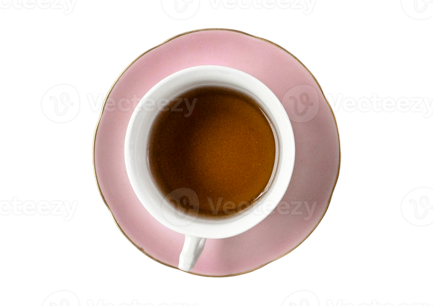 Pink cup of tea isolated on a transparent background png