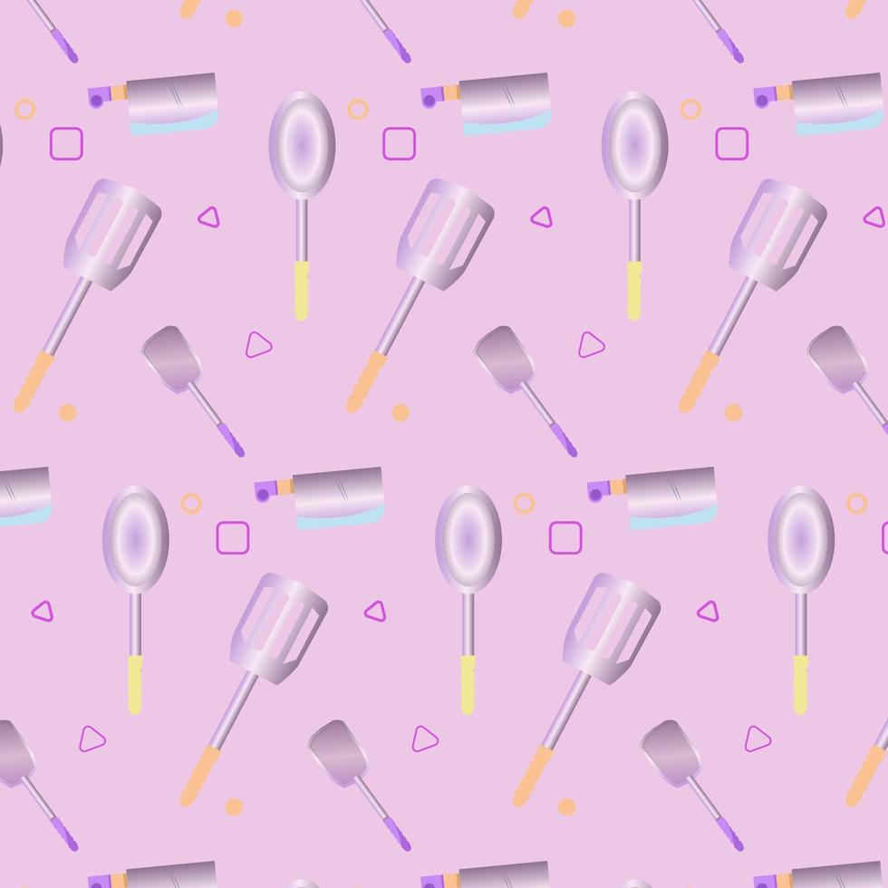 Kitchen utensil equipments pattern seamless Can be used for wallpaper, pattern fills, textile, web page background, surface textures. vector