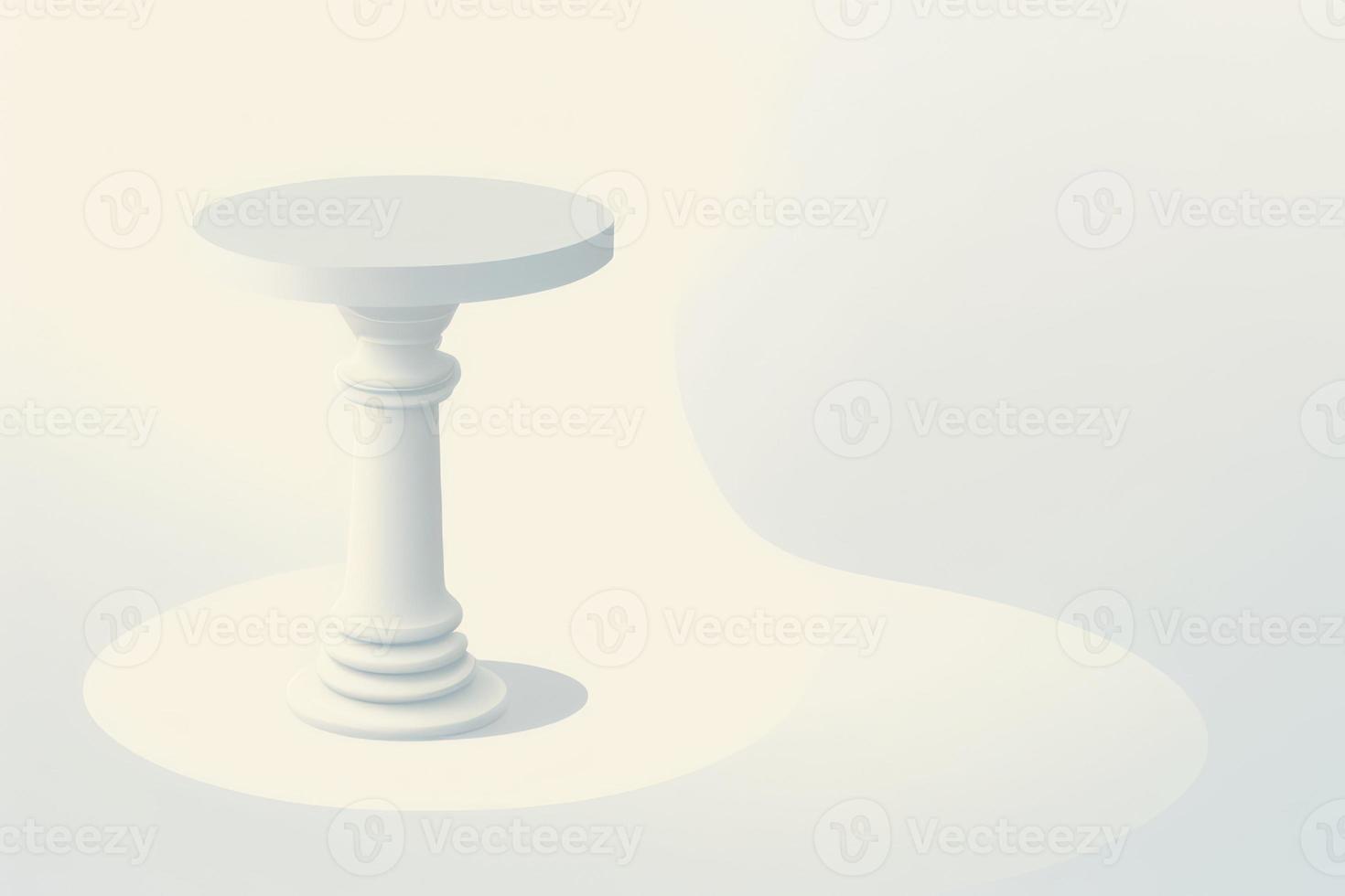 white podium on white background. pedestal for product display, 3d rendered photo