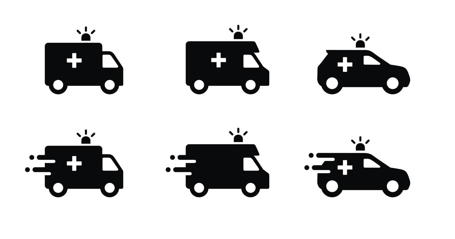 ambulancia conjunto icono aislado en blanco antecedentes vector