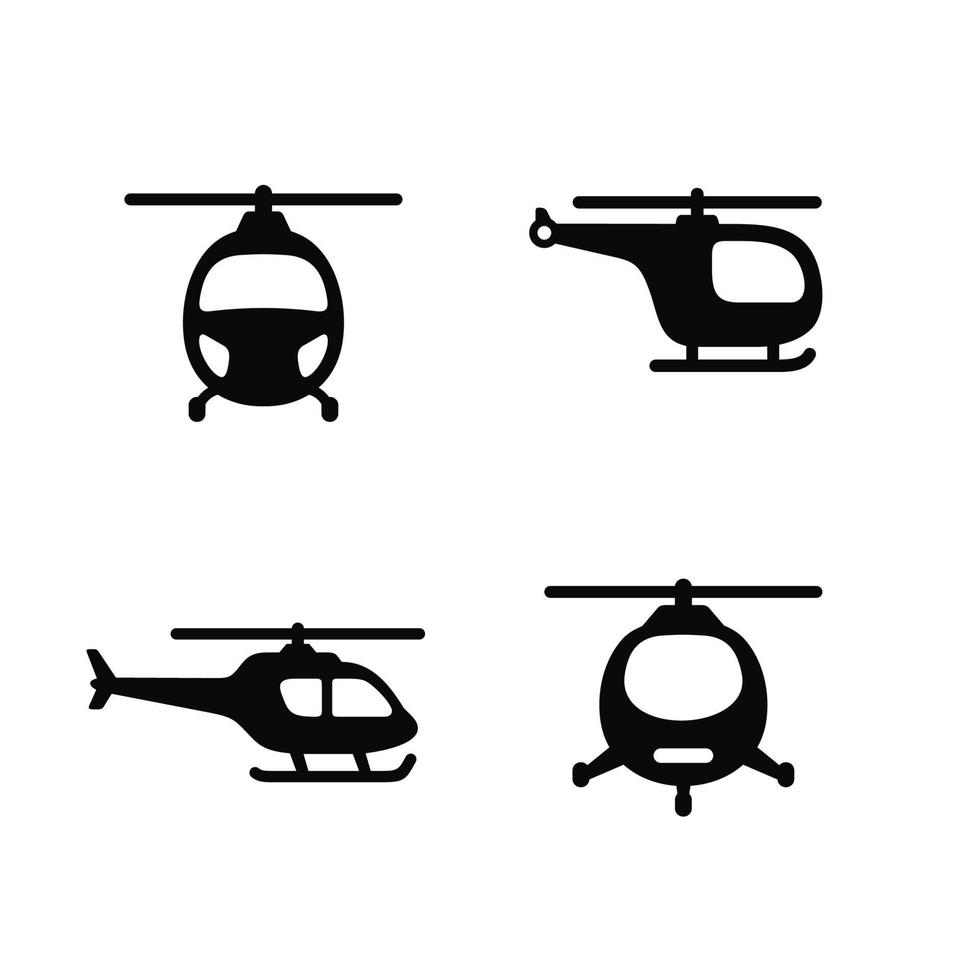 helicóptero conjunto icono aislado en blanco antecedentes vector