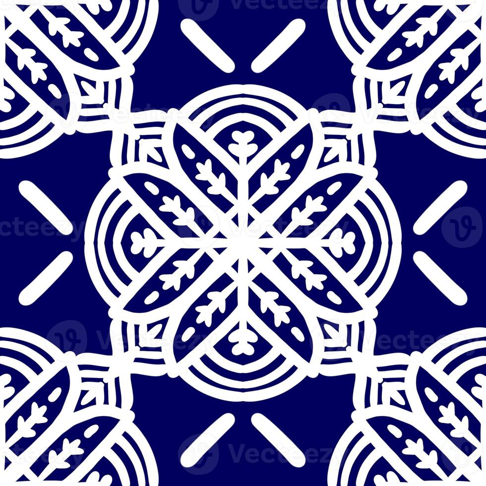 Retro geometric pattern in repeat. Fabric print. Damask style Seamless pattern background, mosaic ornament, vintage style. Design for prints on fabrics photo