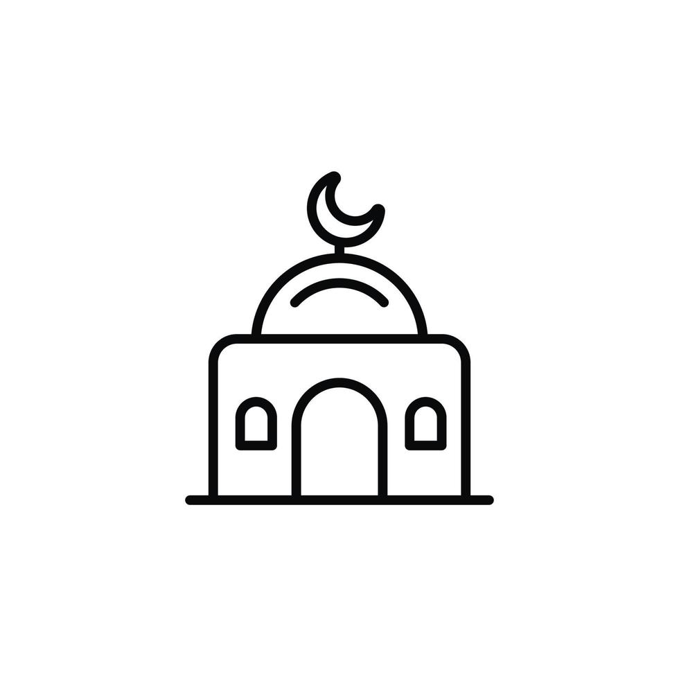 Mosque line icon isolated on white background vector