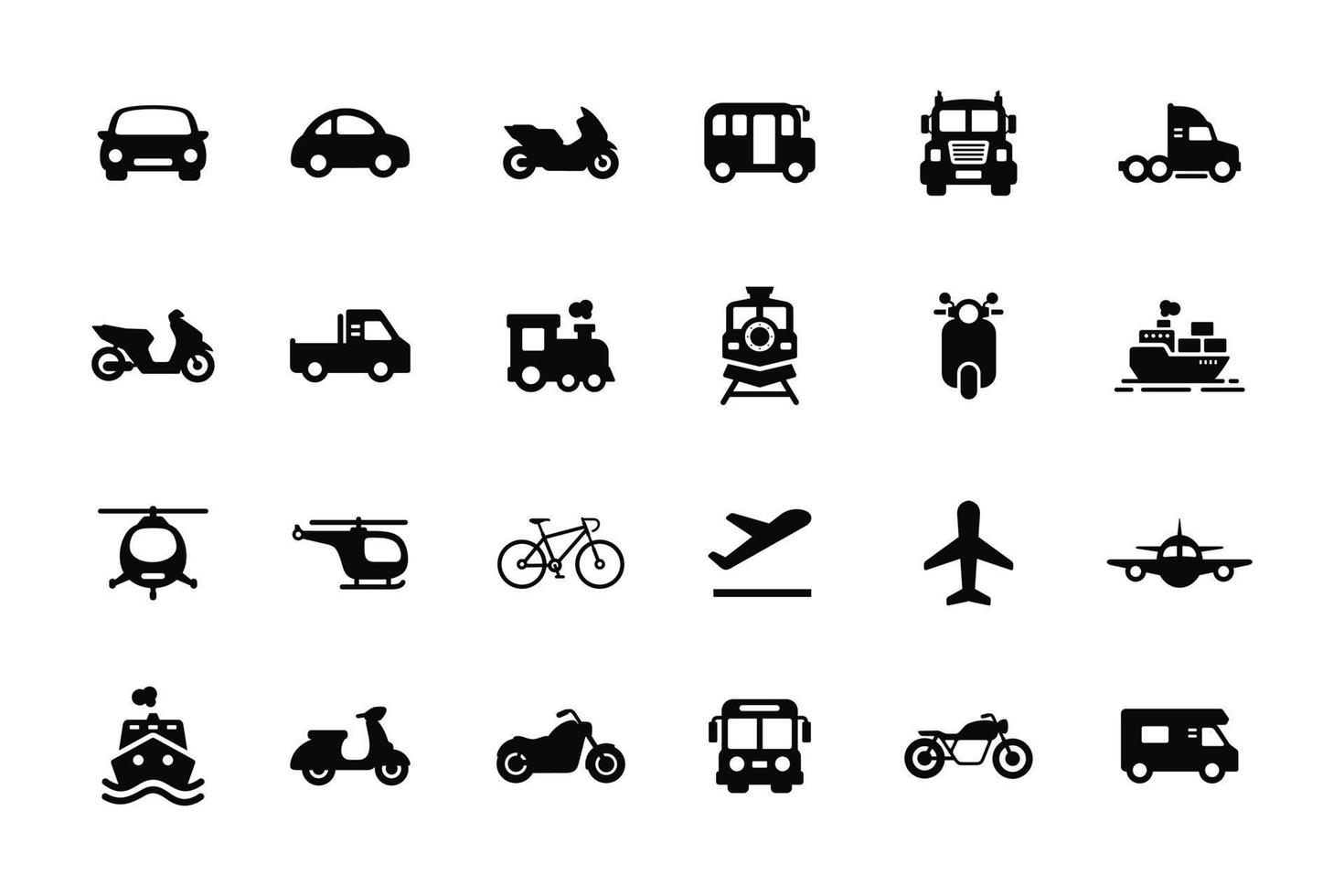 Transportation icon set isolated on white background vector