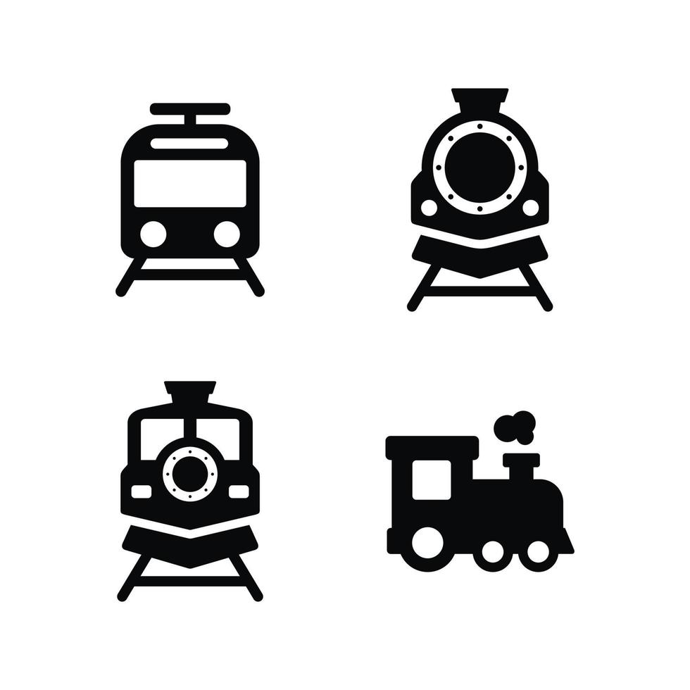 tren conjunto icono aislado en blanco antecedentes vector