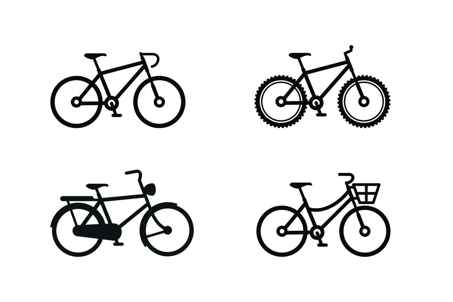 Bicycle set icon isolated on white background vector