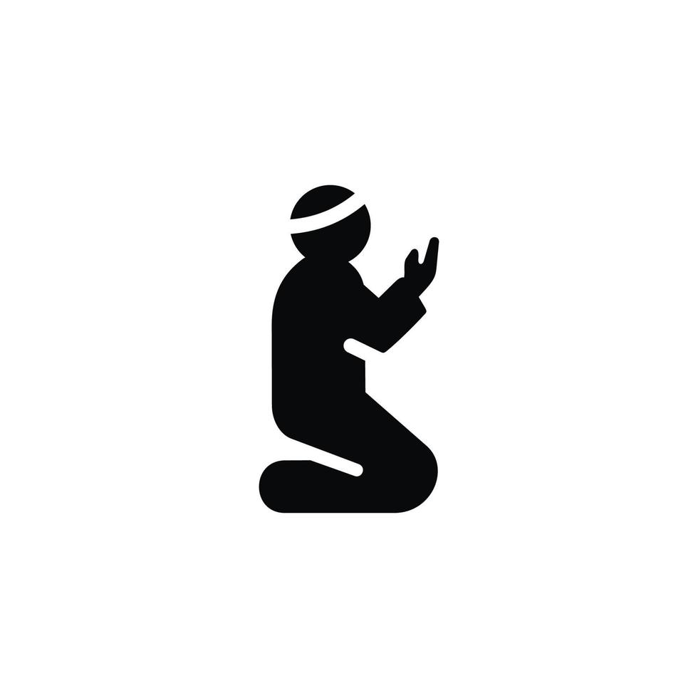 Muslim praying icon isolated on white background vector
