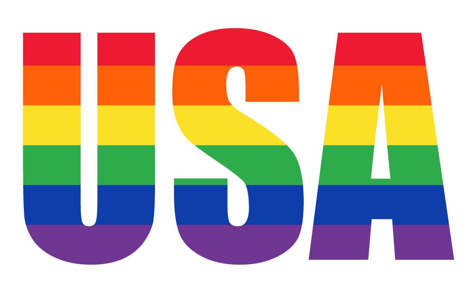 Estados Unidos letras símbolo secundario lgbt comunidad vector ilustración. America bandera. vector icono. Estados Unidos silueta mapa.