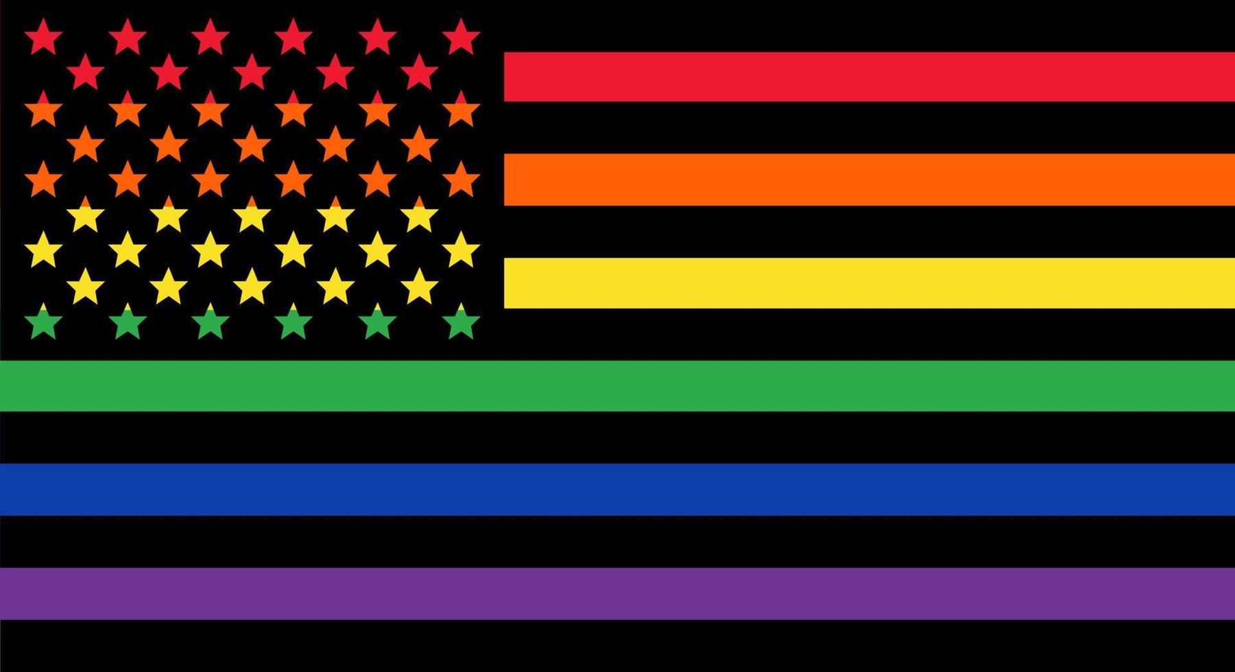 lgbt bandera vector ilustración. America mapa. vector icono. Estados Unidos silueta mapa. todas estados