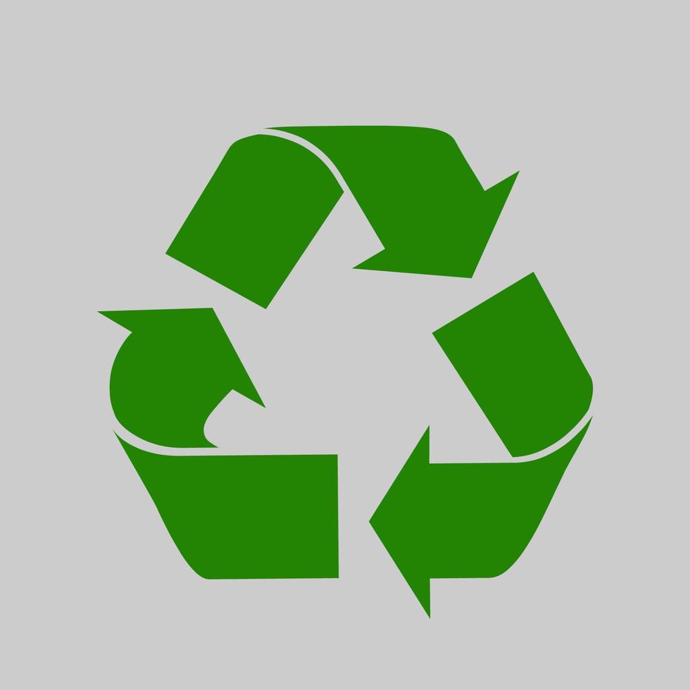 The universal recycling symbol. International symbol used on packaging to remind people to dispose of it in a bin instead of littering.  Vector illustration.