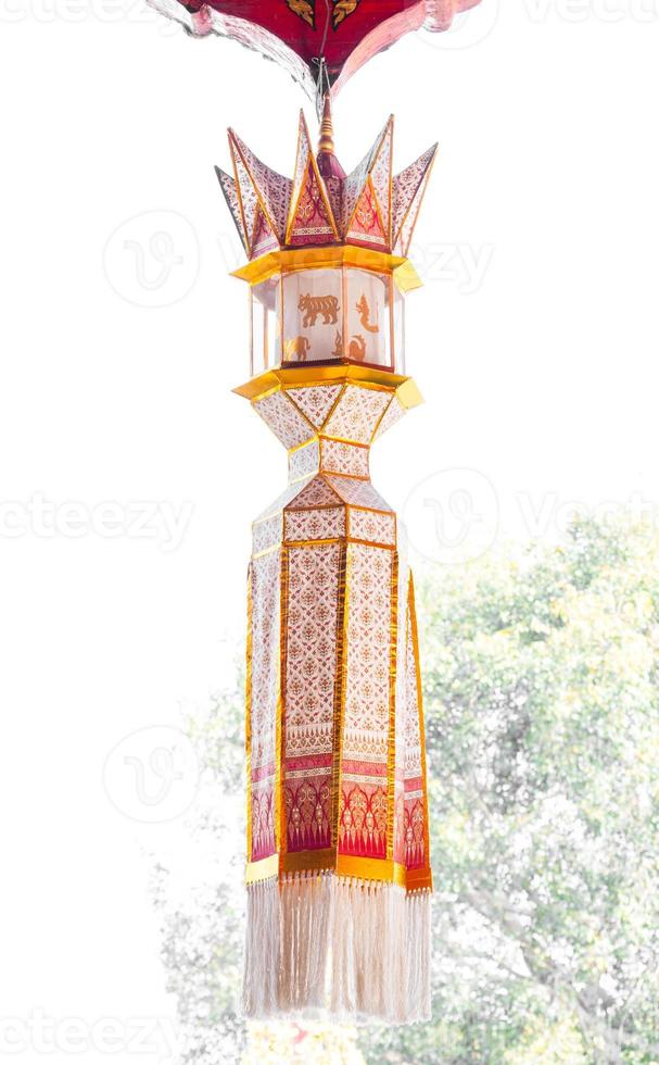 fabric lamp traditional lanna style ,fabric craft lantern or Yi peng, Lanna style, Northern of Thailand photo