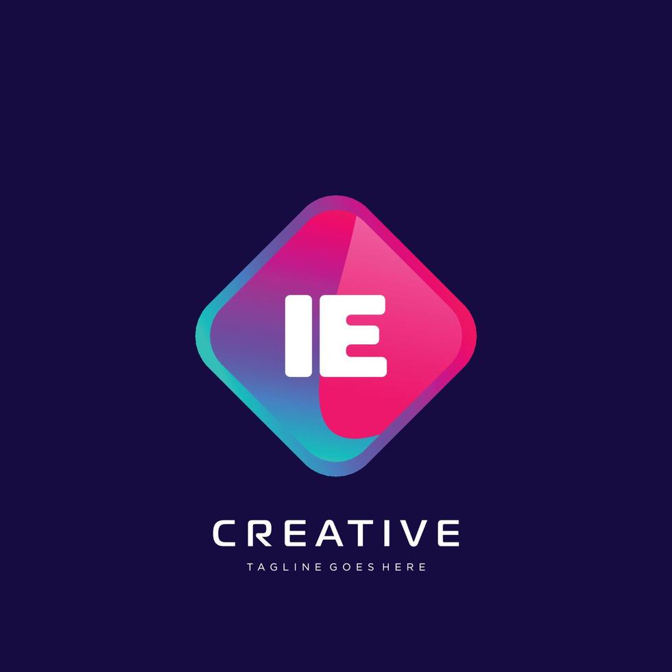 IE initial logo With Colorful template vector. vector
