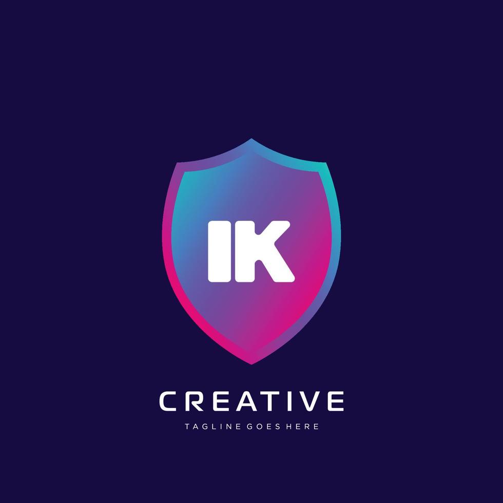 IK initial logo With Colorful template vector. vector