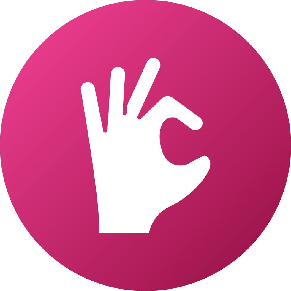 Okay Hand Sign Icon Style vector