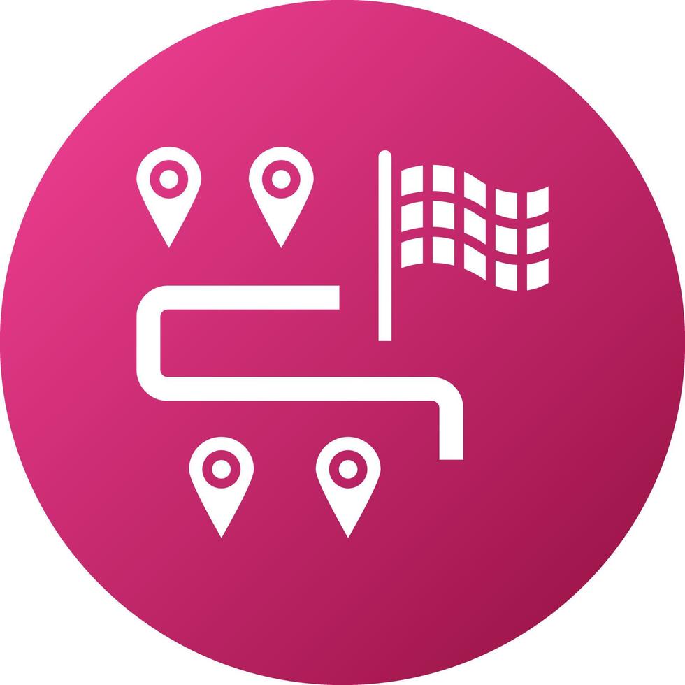 Race Route Icon Style vector