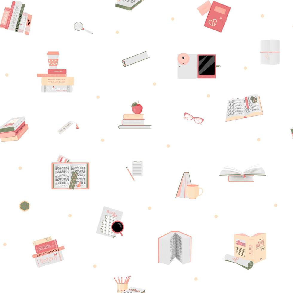 Pink stationery pattern vector