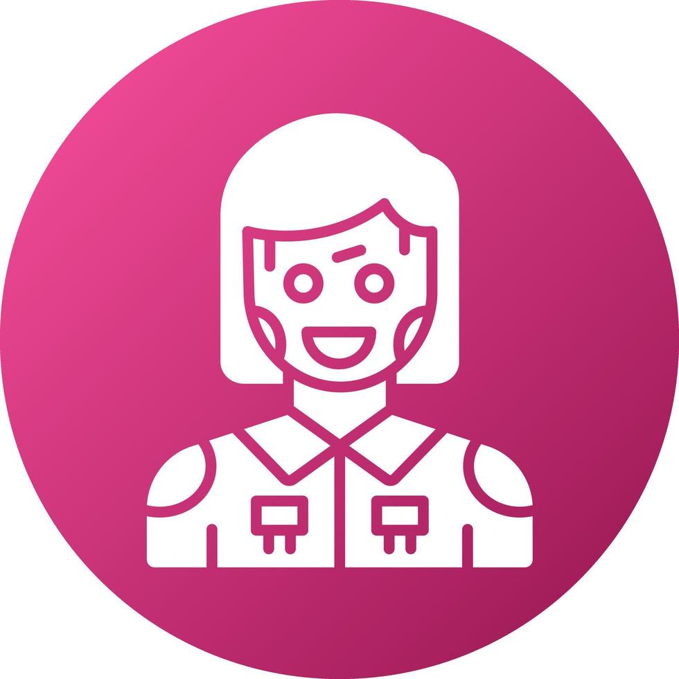 estilo de icono de robot humanoide vector