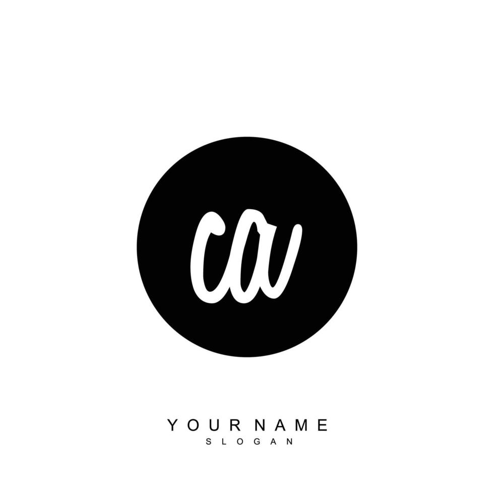 Initial CA Monogram with Grunge Template Design vector