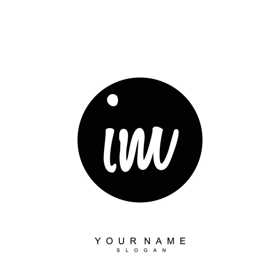 Initial IM Monogram with Grunge Template Design vector
