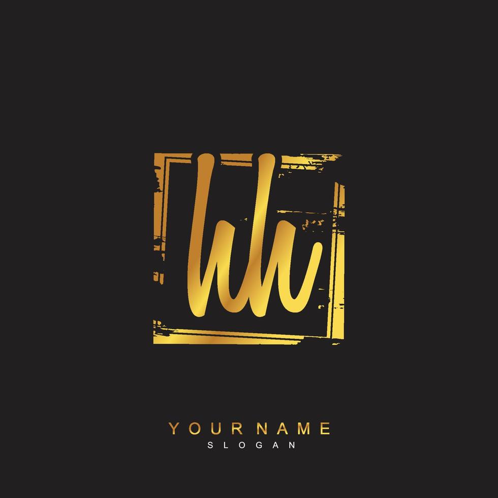 Initial HH Monogram with Grunge Template Design vector