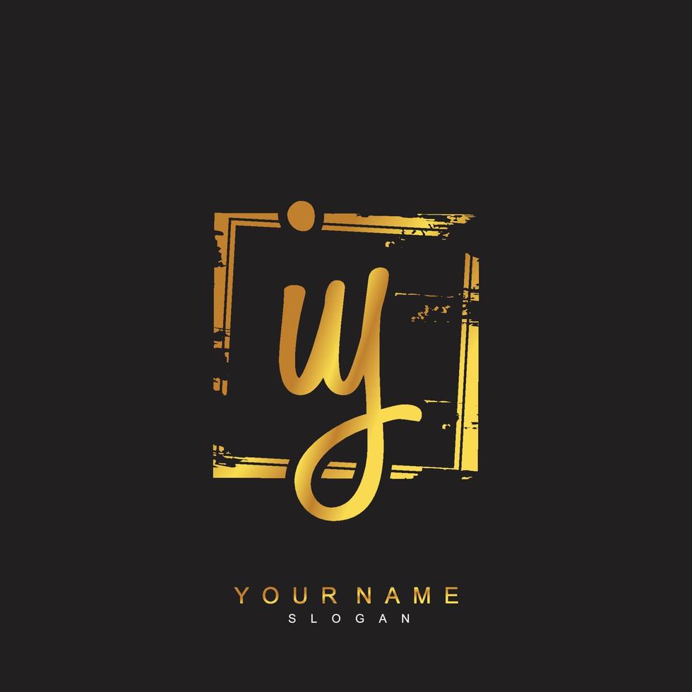 Initial IY Monogram with Grunge Template Design vector