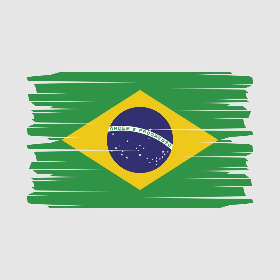 vector de pincel de bandera de brasil