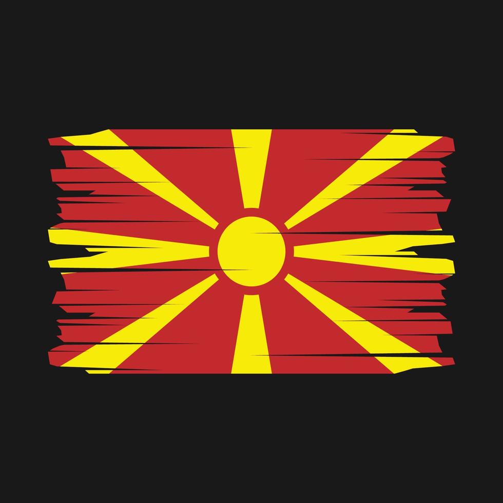 North Macedonia Flag Brush Vector